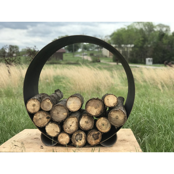 Fire Pit Art The Orbit - Round Steel Log Rack