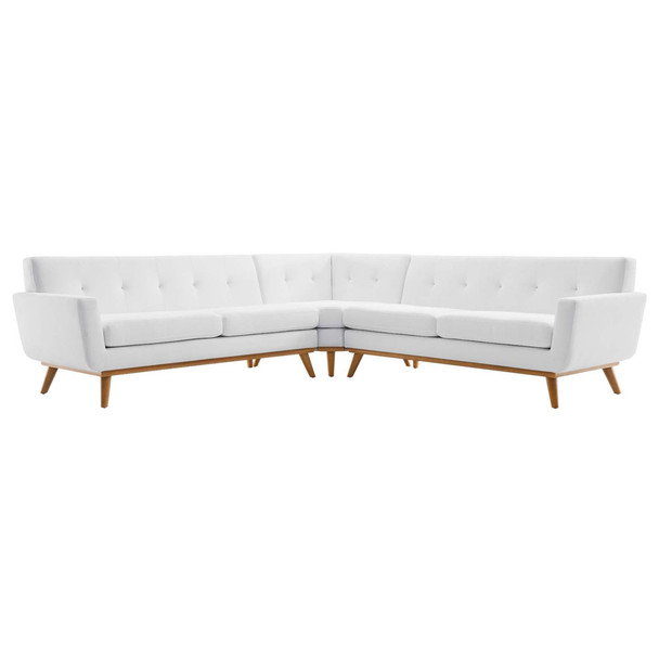 Modway EEI-2108-WHI-SET Engage L-Shaped Upholstered Fabric Sectional Sofa - White