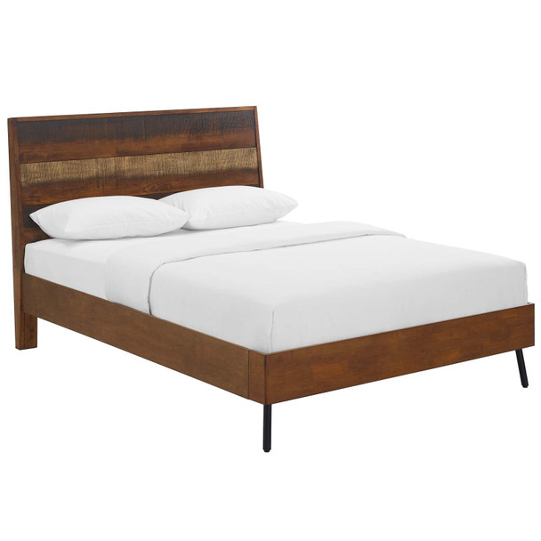 Modway Arwen Queen Rustic Wood Bed MOD-5831-WAL Walnut