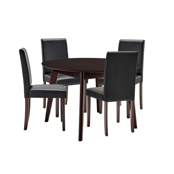 Modway EEI-4289-CAP Prosper 5 Piece Faux Leather Dining Set