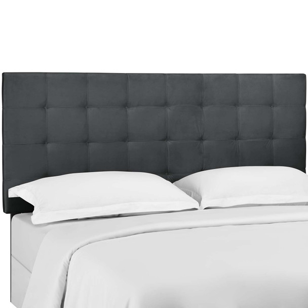 Modway Paisley Tufted King and California King Upholstered Performance Velvet Headboard MOD-5856-GRY Gray