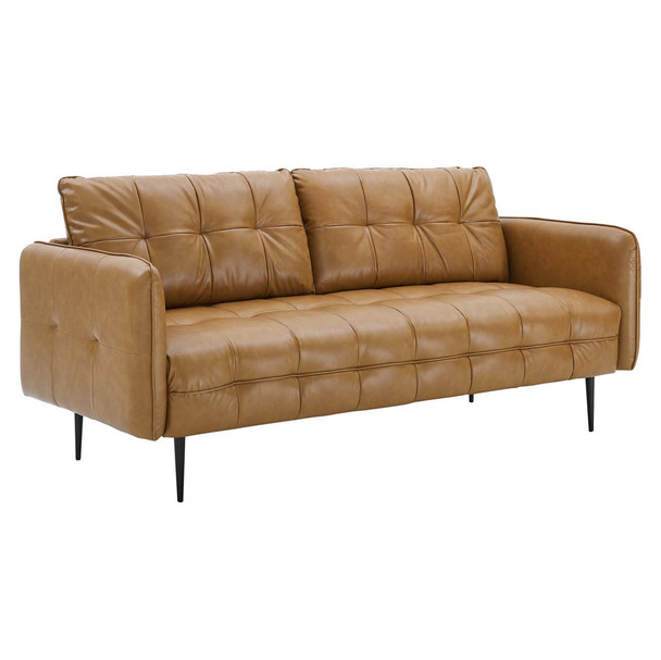 Modway EEI-4452-TAN Cameron Tufted Vegan Leather Sofa - Tan