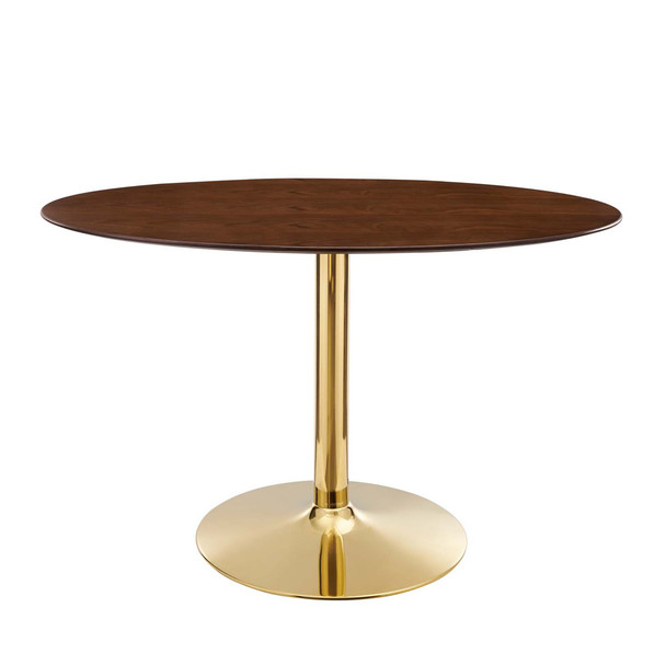 Modway EEI-4751-GLD-WAL Verne 48" Oval Dining Table - Gold/Walnut