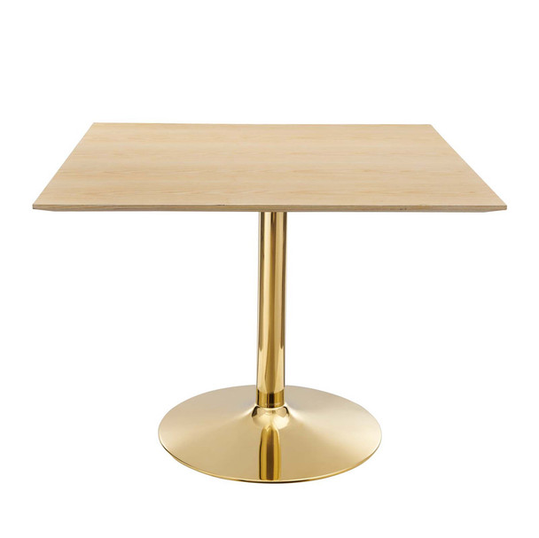 Modway EEI-4756-GLD-NAT Verne 40" Square Dining Table - Gold/Natural