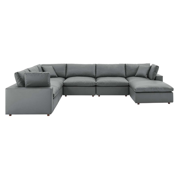 Modway EEI-4922 Commix Down Filled Overstuffed Vegan Leather 7-Piece Sectional Sofa