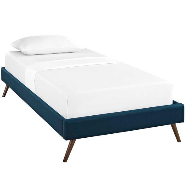 Modway Loryn Twin Fabric Bed Frame with Round Splayed Legs MOD-5887-AZU Azure