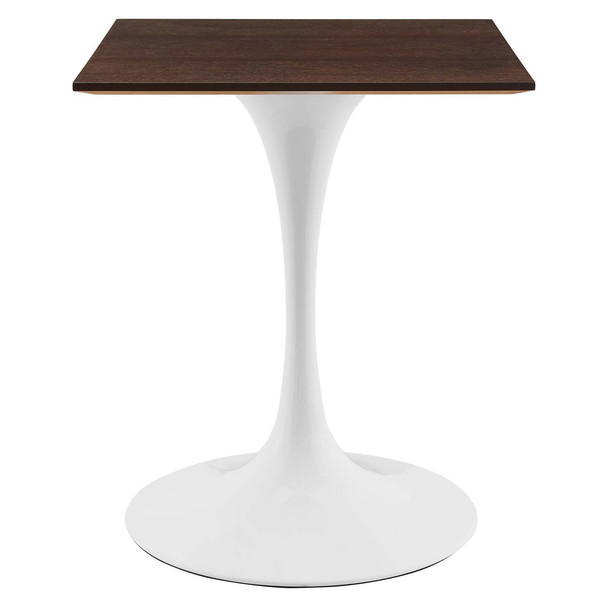 Modway EEI-5161-WHI-CHE Lippa 24" Square Dining Table - White/Cherry Walnut