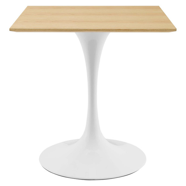 Modway EEI-5164-WHI-NAT Lippa 28" Square Dining Table - White/Natural