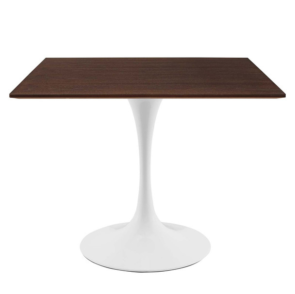 Modway EEI-5165-WHI-CHE Lippa 36" Square Dining Table - White/Cherry Walnut