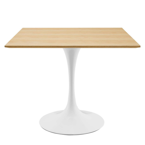 Modway EEI-5166-WHI-NAT Lippa 36" Square Dining Table - White/Natural