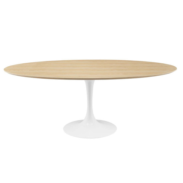 Modway EEI-5197-WHI-NAT Lippa 78" Oval Dining Table - White/Natural