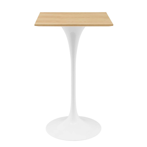 Modway EEI-5202-WHI-NAT Lippa 28" Square Bar Table - White/Natural