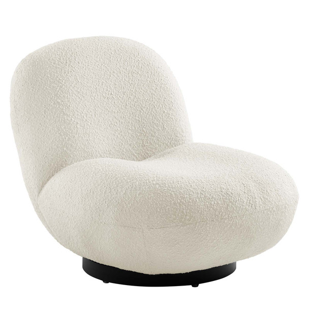 Modway EEI-5486-BLK-IVO Kindred Upholstered Fabric Swivel Chair - Black/Ivory