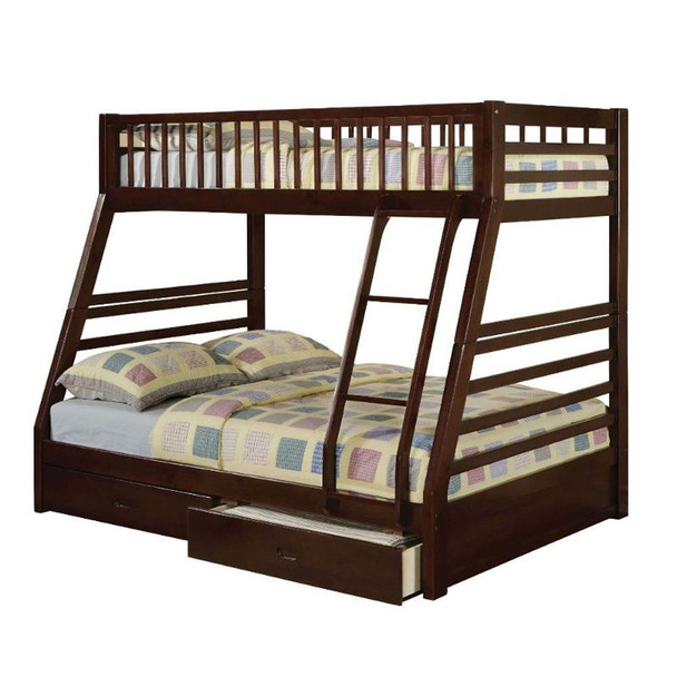 ACME 02020W Jason Espresso Twin/Full Bunk Bed