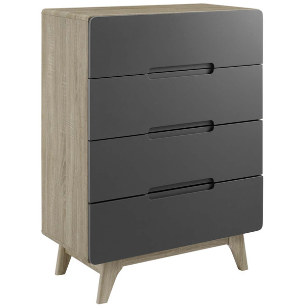 Modway Origin Four-Drawer Chest or Stand MOD-6075-NAT-GRY Natural Gray