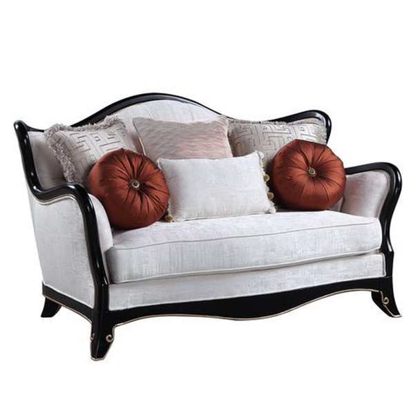 ACME LV00252 Nurmive Loveseat with 6 Pillows