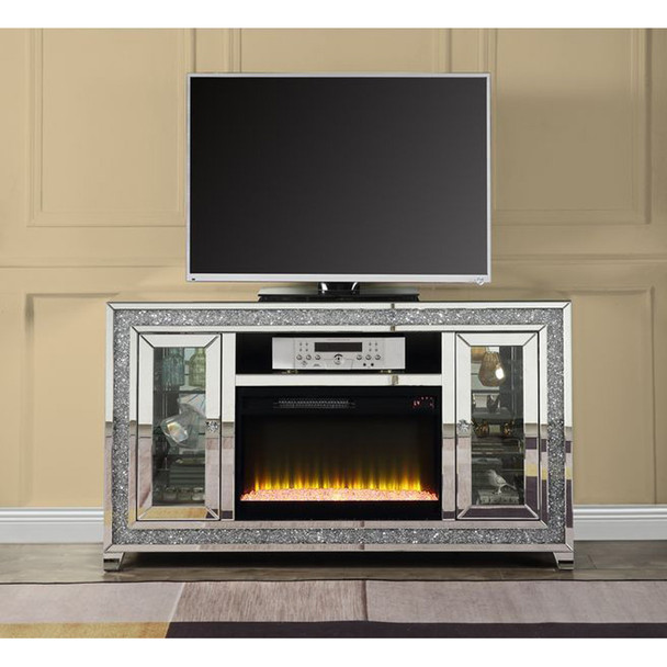 ACME LV00316 Noralie Tv Stand with Fireplace
