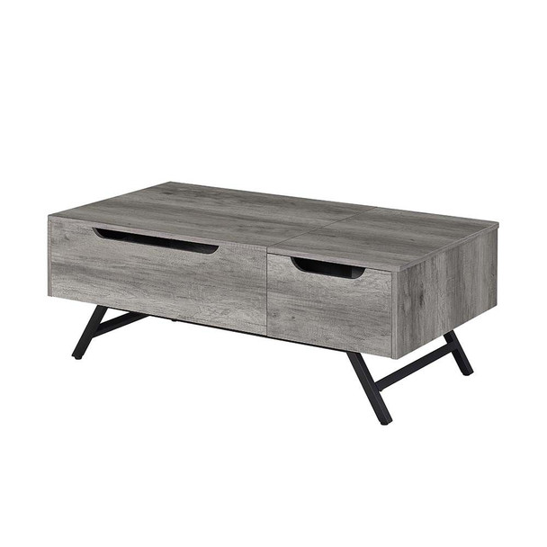 ACME LV00832 Throm Gray Oak Coffee Table with Lift Top