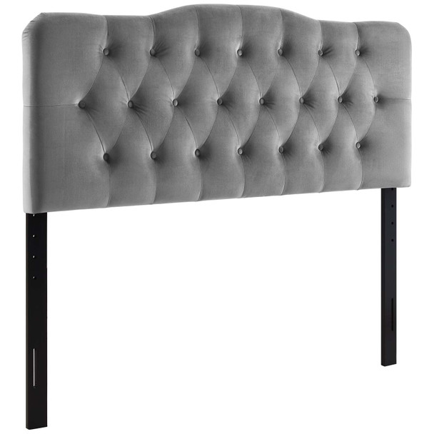 Modway Annabel Full Diamond Tufted Performance Velvet Headboard Gray MOD-6128-GRY