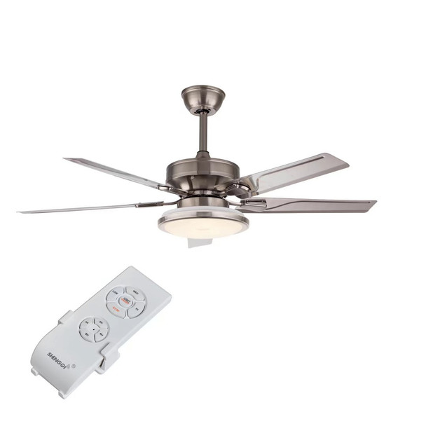 HomeRoots Contemporary Ceiling Lamp And Fan With Remote 475674