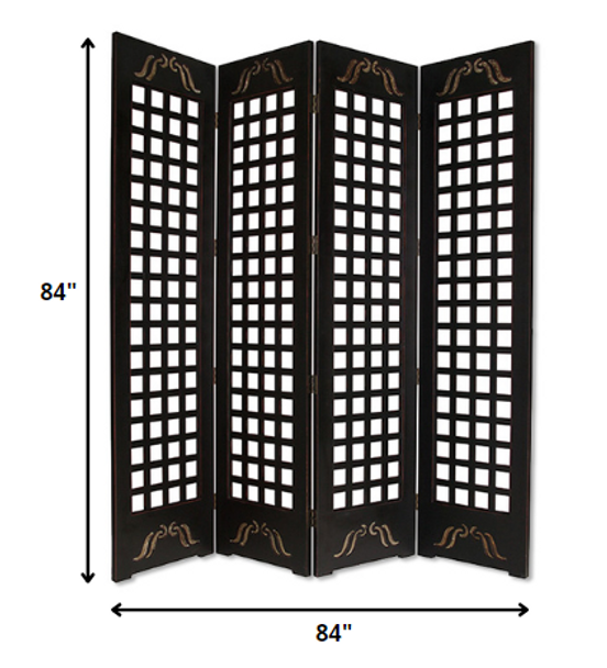 1" x 84" x 84" Brown Wood Omega  Screen