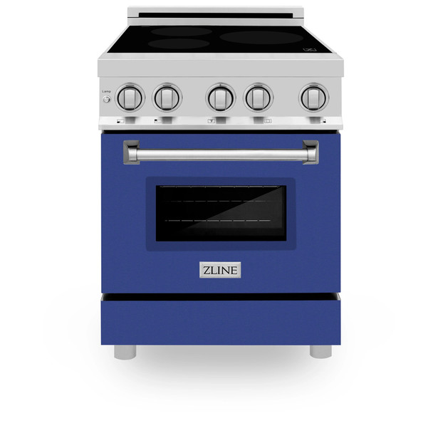 ZLINE 24" 2.8 cu. ft. Induction Range with a 3 Element Stove and Electric Oven in Blue Matte RAIND-BM-24