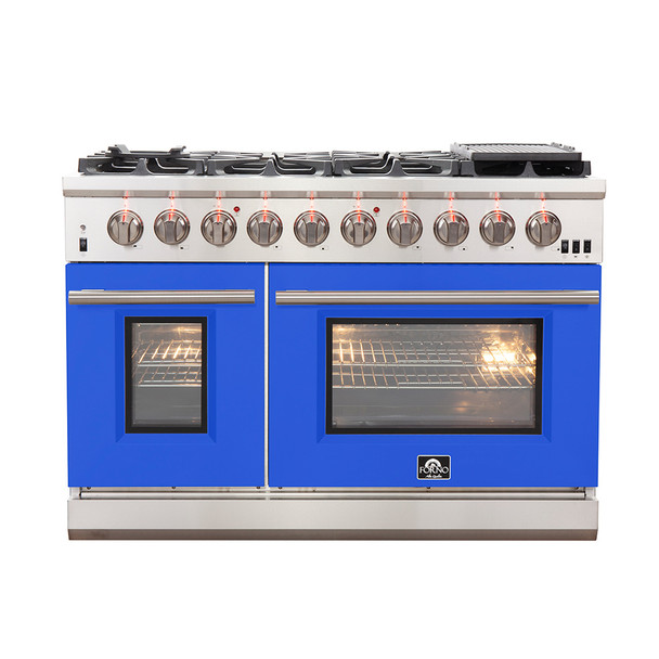 Forno Capriasca - 48" Titanium Gas Range with Blue door FFSGS6260-48BLU