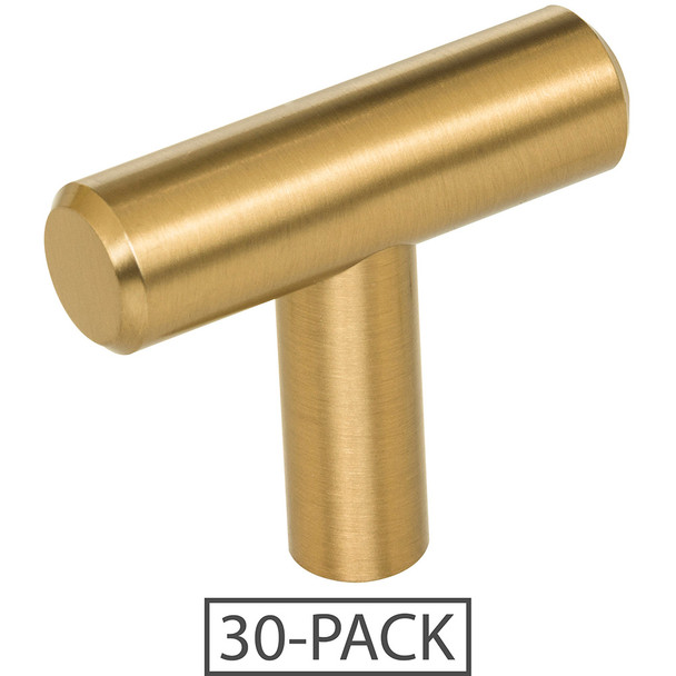 Elements 30-Pack of the 1-9/16" Overall Length Satin Bronze Naples Cabinet "T" Knob 40SBZ-30