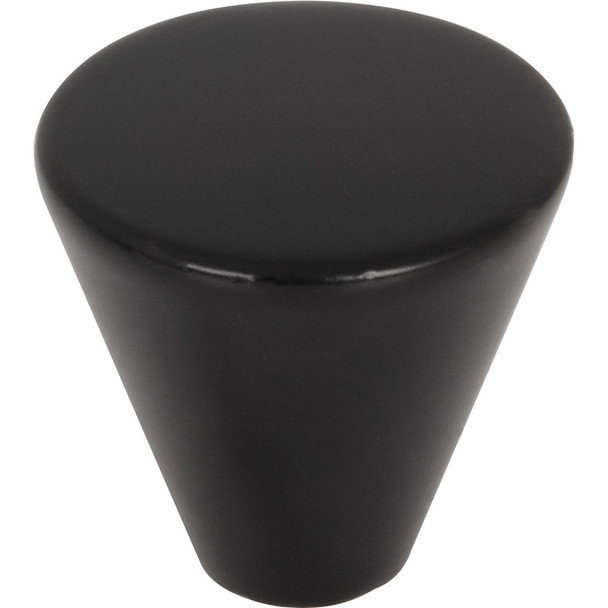 Elements 1" Diameter Matte Black Conical Sedona Cabinet Knob 26MB