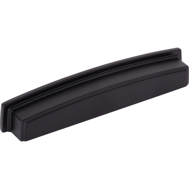 Jeffrey Alexander 160 mm Center Matte Black Square-to-Center Square Renzo Cabinet Cup Pull 141-160MB