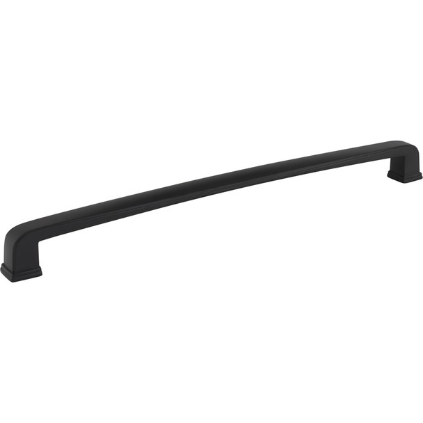 Jeffrey Alexander 12" Center-to-Center Matte Black Square Milan 1 Appliance Handle 1092-12MB