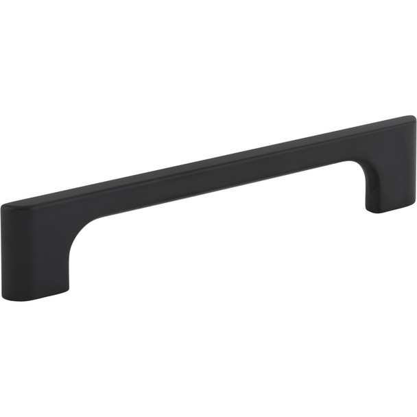 Jeffrey Alexander 128 mm Center-to-Center Matte Black Asymmetrical Leyton Cabinet Pull 286-128MB