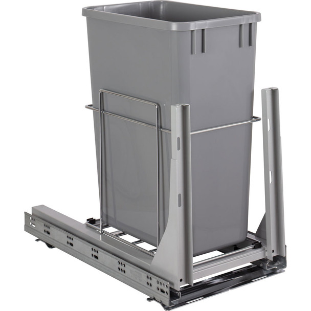 Hardware Resources 35qt Wire Single Trashcan Pullout with Soft-close Slides WC-EMBM-S35G
