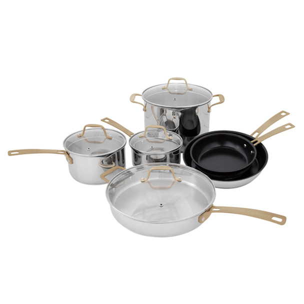 ZLINE 10 piece Stainless Steel Cookware with 2 Non-Stick Pans (CWSETL-NS-10)