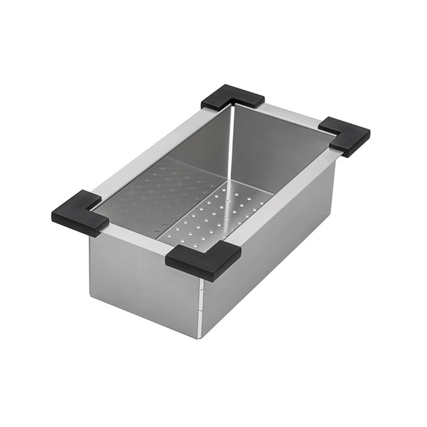 Ruvati Workstation Sink Replacement Colander 17 inch Stainless Steel with Plastic Corners - RVA1327