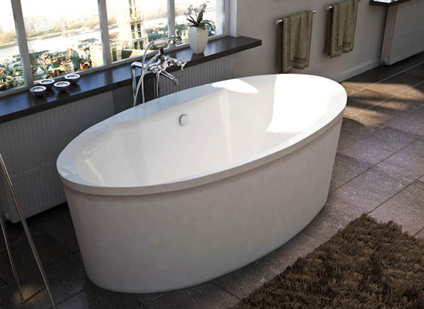 Atlantis Whirlpools Suisse 34 x 68 Oval Freestanding Soaker Non Jetted Bathtub - 3468SS