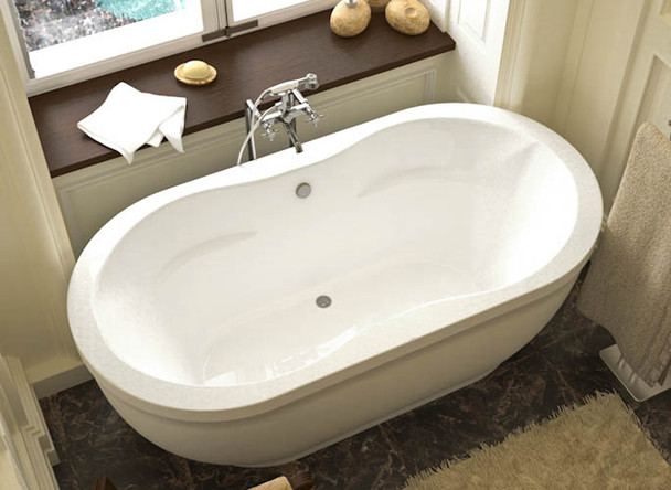 Atlantis Whirlpools Embrace 34 x 71 Oval Freestanding Soaker Non Jetted Bathtub - 3471AS