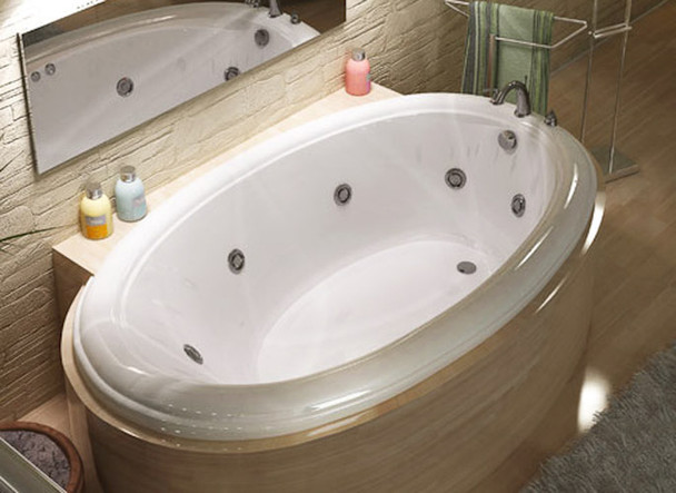 Atlantis Whirlpools Petite 36 x 60 Oval Air Jetted Bathtub High Gloss Acrylic - 3660PAR