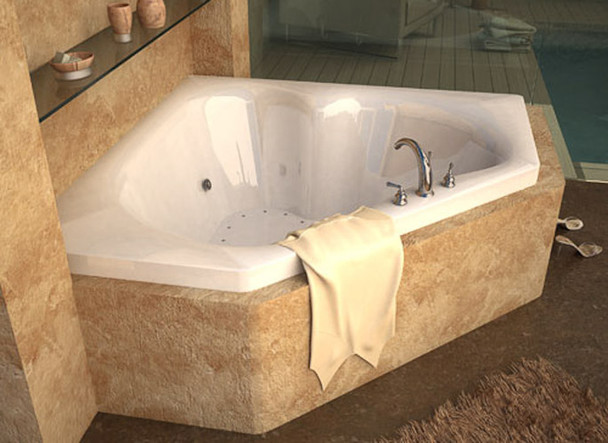 Atlantis Whirlpools Cascade 60 x 60 Corner Air & Whirlpool Jetted Bathtub High Gloss Acrylic - 6060CDL