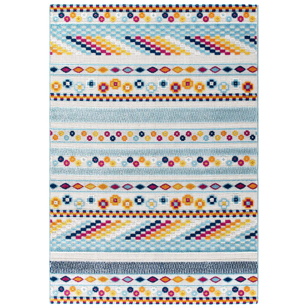 Modway Reflect Cadhla Vintage Abstract Geometric Lattice 5x8 Indoor and Outdoor Area Rug Multicolored R-1182A-58