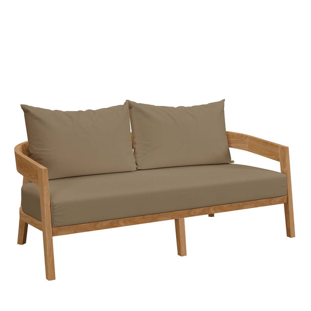 Modway Brisbane Teak Wood Outdoor Patio Loveseat EEI-5601