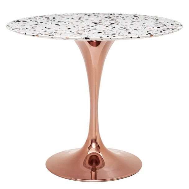 Modway Lippa 36" Round Terrazzo Dining Table EEI-5714-ROS-WHI