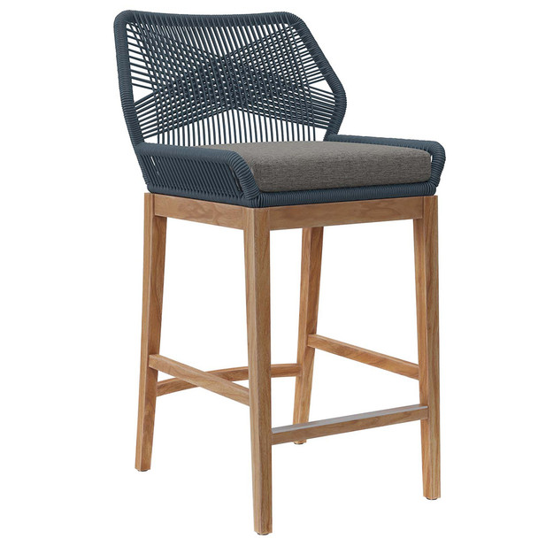 Modway Wellspring Outdoor Patio Outdoor Patio Teak Wood Bar Stool EEI-5746