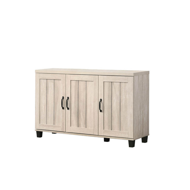 Lilola Home Corby Dusty Gray Oak Finish 3-Door Shoe Cabinet 97009
