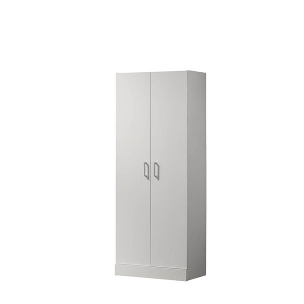 Lilola Home Alara White 60" Height Simplistic Modern Double Door Storage Cabinet 96000
