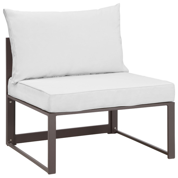 Modway Fortuna Armless Outdoor Patio Sofa EEI-1520-BRN-WHI