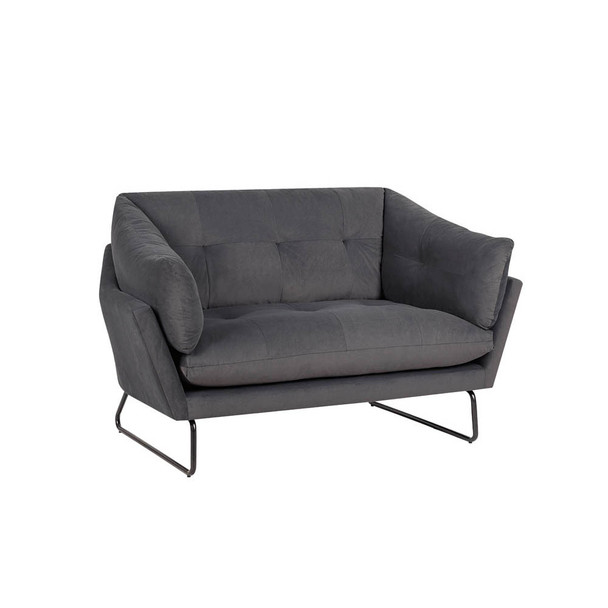 Lilola Home Karla Dark Gray Velvet Contemporary Loveseat 88864DG-L
