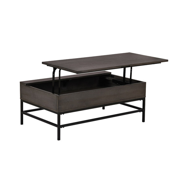 Lilola Home Ava Espresso MDF Lift Top Coffee Table with Metal Base 98000
