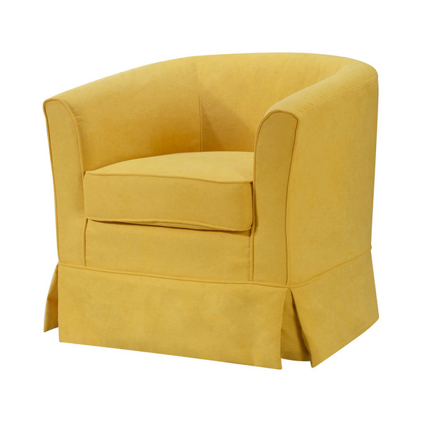 Lilola Home Tucker Yellow Woven Fabric Swivel Barrel Chair 88869YW
