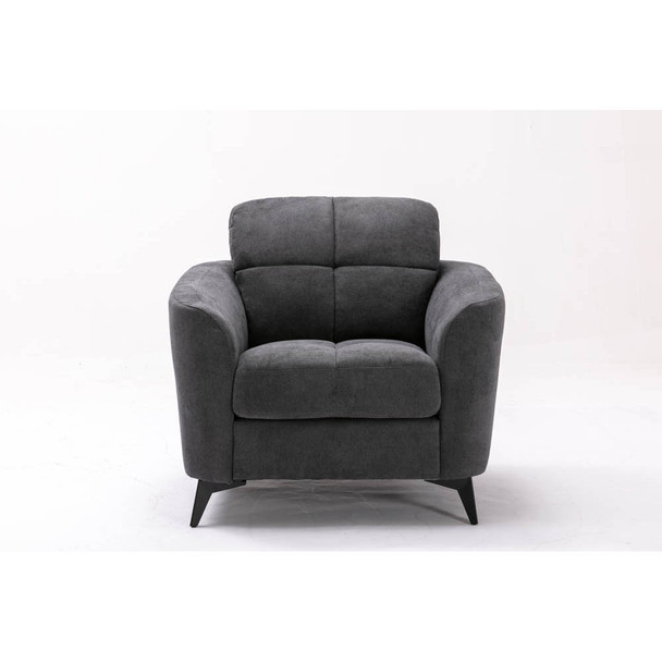 Lilola Home Callie Gray Velvet Fabric Chair 89727-C
